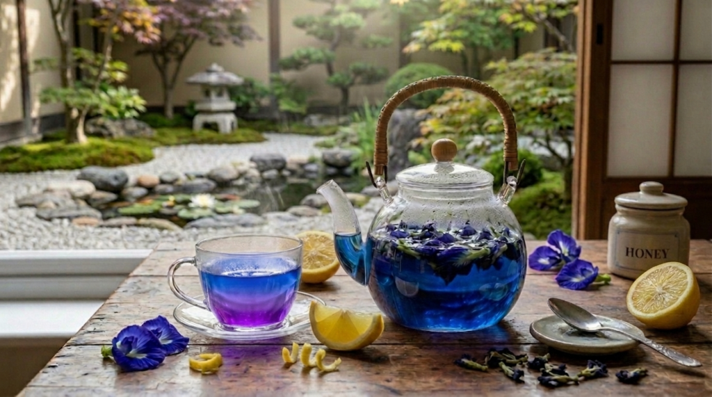 Infusea Journal Butterfly Pea Brewing Image